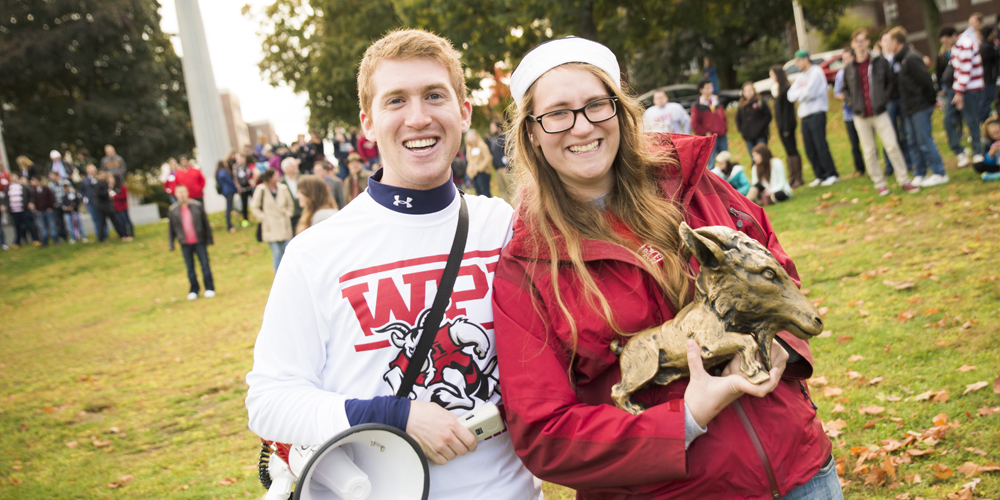 Students on WPI campus