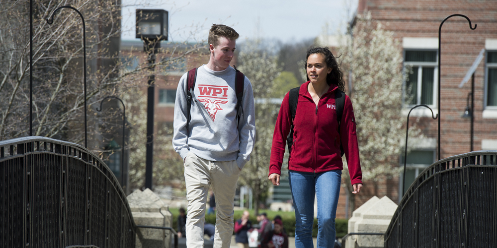 Students on WPI campus